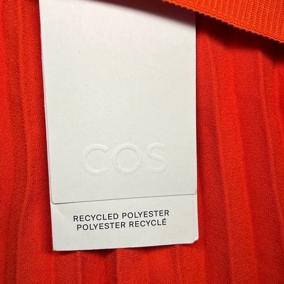 Cos Elegant Orange Pleated Skirt Size 8 - Picture 8 of 10